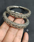 Chitai Silver Adjustable kada (Pair,Size 2.4)